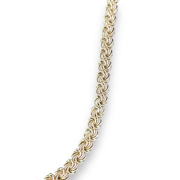 Vermeil Sterling Curled Spirals Link necklace 18 inch - Picture 2 of 4